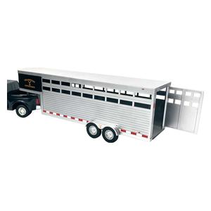 Yellowstone Dutton Ranch Horse Trailer Toy  - Silver/Black Big Country Farm Toys